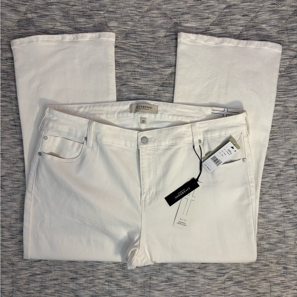 Liverpool Denim - Liverpool Hannah Cropped Flare White Jeans Sz 18W NWT | Liverpool Flare Jeans -